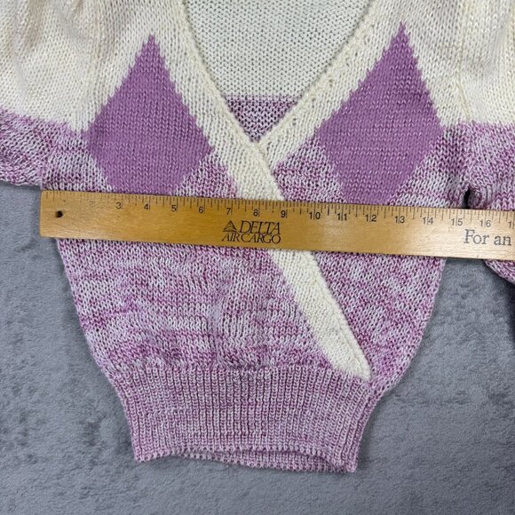 Vintage Ginenne Cropped Angora Knit Sweater Pastel Pink Grandma Chic Cottage S - Picture 5 of 7